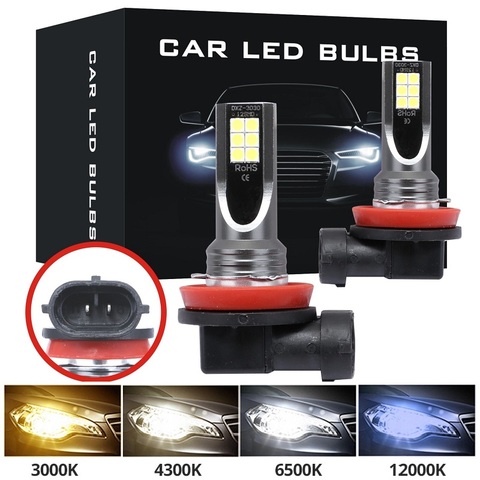 Ampoule LED pour voiture, feu antibrouillard, H4 H8 H11 H7 H9 H10 H1 9005 HB3 9006 HB4 6000K, lumières 12000Lm, 3000K 3030 ► Photo 1/6