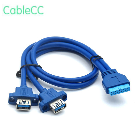Câble USB 3.0 à double Port pour carte mère, 2 pièces, câble 20 broches, 30/50/80cm ► Photo 1/3