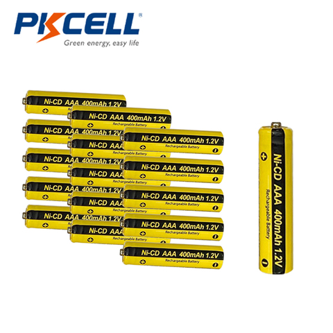 16 pièces PKCELL AAA batterie 400 mah aaa nicd 1.2 v batterie batteries rechargeables pour lumière solaire lampe de jardin lumière ► Photo 1/4