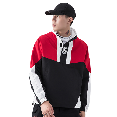 Blouson coupe-vent pour homme, coupe-vent, marque Hip Hop, fermeture éclair, vêtements d'extérieur pour homme, Anorak Harajuku, Streetwear, printemps, automne décontracté ► Photo 1/6