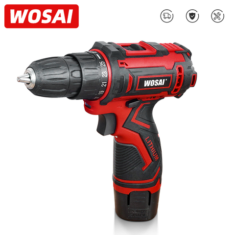 WOSAI 12V Max tournevis électrique perceuse sans fil Mini pilote d'alimentation sans fil batterie Lithium-Ion cc 3/8 pouces 2 vitesses ► Photo 1/6