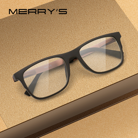 MERRYS-lunettes carrées pour hommes, à la mode, Prescription pour myopie, cadre TR90, jambes en alliage de titane, S2033 ► Photo 1/6