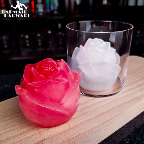 Moule à glaçons 3D en Silicone, 1 pièce, plateau de cubes de glace, Rose, pour la fabrication de glace, utiliser du whisky frais, du vin, outils de cuisine, moule à Pudding ► Photo 1/6