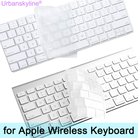 Couverture de clavier pour clavier iMac A1314 A1644 sans fil Bluetooth magique en Silicone transparent EU peau américaine MC184LL MLA22LL pour Apple PC ► Photo 1/6