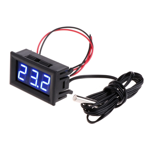 Mini thermomètre numérique LED 12V cc, panneau de contrôle de la température de la voiture, plage de mesure de-50 à 110c avec sonde de température ► Photo 1/6