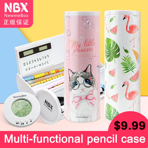 Mignon dessin animé école étuis à crayons multi-fonction cylindrique Kawaii créatif Newmebox papeterie pour les adolescentes cadeau pour les garçons ► Photo 1/6