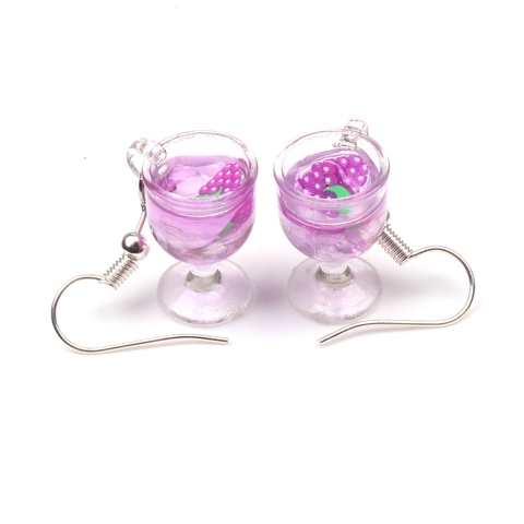 Boucles d'oreilles mignonnes en acrylique, boissons aux fruits, pendentif en verre de vin, cadeaux pour Couples et filles, bibelots directs, 2022 ► Photo 1/6