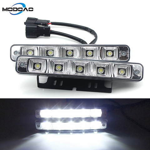 2 pièces 10W 12V LED très brillante lumière diurne voiture lumière du jour DRL antibrouillard 6000K étanche Super lumineux voiture élégant lumière ► Photo 1/6