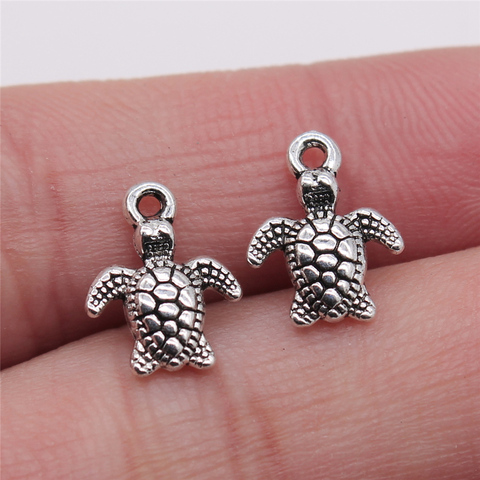 WYSIWYG 20 pièces 10x13mm breloques tortue de mer bijoux à bricoler soi-même trouvailles 2 couleurs breloques tortue de mer ► Photo 1/6