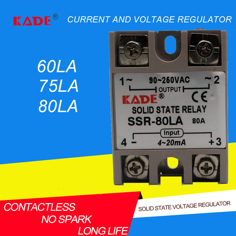 Régulateur de tension à semi-conducteurs, type de courant SSR-60LA/ 75LA/80LA, module intelligent de régulation de tension à semi-conducteurs, entrée 4-20mA ► Photo 1/6