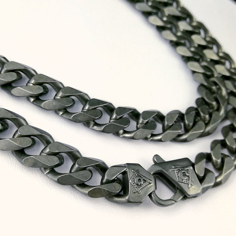 Collier rétro en acier inoxydable 316L pour hommes, N396, chaîne de maçon, pour la sorcellerie ► Photo 1/6