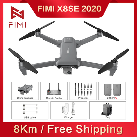 D'origine FIMI X8SE 2022 Gris FPV Drone Avec GPS 3 Axes Cardan Caméra 4K 33 minutes de Temps de Vol 5KM Gamme Portable RC Quadrirotor ► Photo 1/6