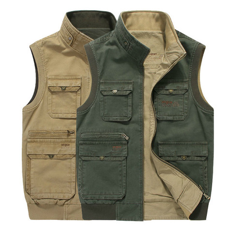 Gilet de marque pour hommes, veste militaire sans manches, gilet multi-poches pour photographe, 8XL, décontracté ► Photo 1/6