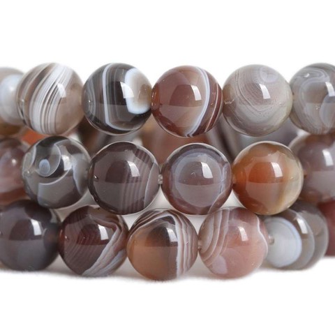 Pierre naturelle, Agates de Sardonyx Botswana, perles rondes amples, 6, 8, 10, 12, 14MM, 15 