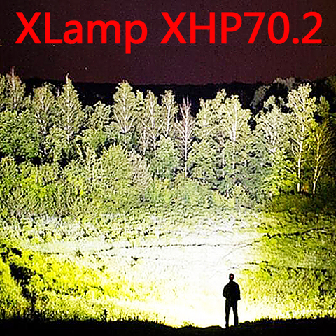 Lampe torche usb, la plus puissante lampe de poche led utilisations 26650 étanche, 3 Modes, lanterne xhp50 18650, lampe à main pour la chasse ► Photo 1/6