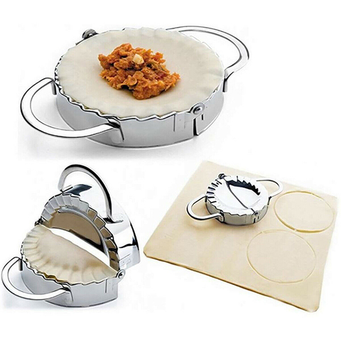 Jiaozi-ustensiles de cuisine de pâtisserie en acier inoxydable, enveloppeur pour boulettes, coupe-pâte, moule de cuisine facile et écologique ► Photo 1/6