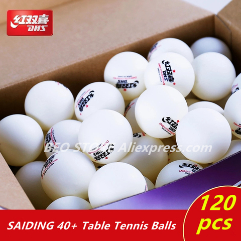 DHS-balles de tennis de table, en plastique, 120, balles 1 étoile d40 + pour l'entraînement, 40 ABS à coutures en ABS ► Photo 1/6