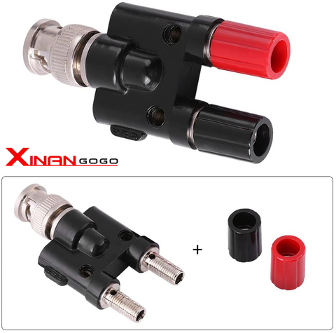 Adaptateur de prise BNC mâle à prise double banane femelle 2x4mm, adaptateur de prise pour prise, prise RF, séparateur Coaxial Coaxial, 1 pièce ► Photo 1/2