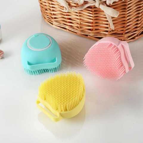 Brosse de shampooing pour chien 2.7oz/80ml peigne de Massage pour chat brosse de toilettage pour le bain de cheveux courts brosses en caoutchouc de Silicone souple ► Photo 1/5