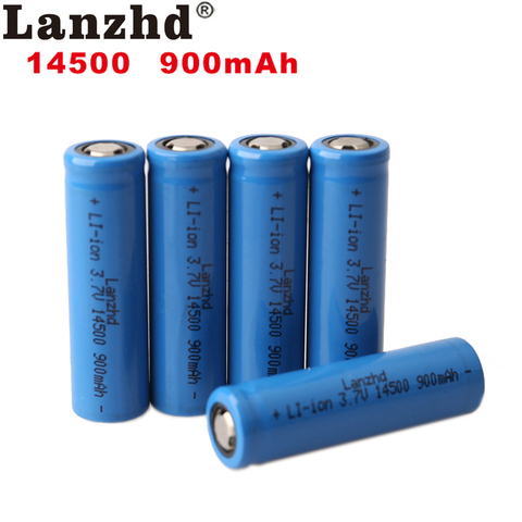 Lot de 4 pièces Lithium-ion rechargeables 14500, 900mAh, 3.7V, AA, 14500 cellules Lithium, pour lampe torche Led et souris ► Photo 1/6