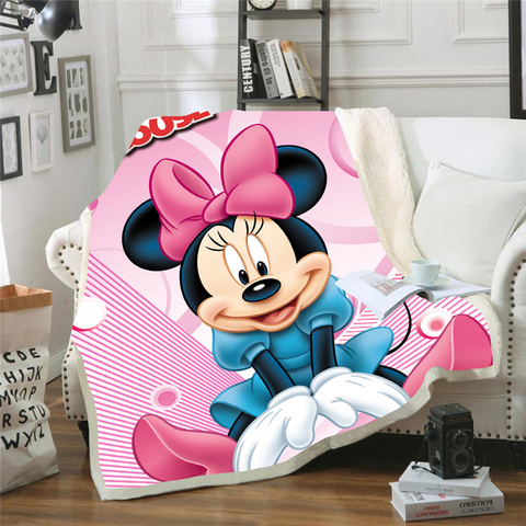 Couverture polaire imprimée Disney Mickey Mouse 3D, couvre-lit épais, à la mode, Sherpa, cadeau pour adultes et enfants ► Photo 1/6