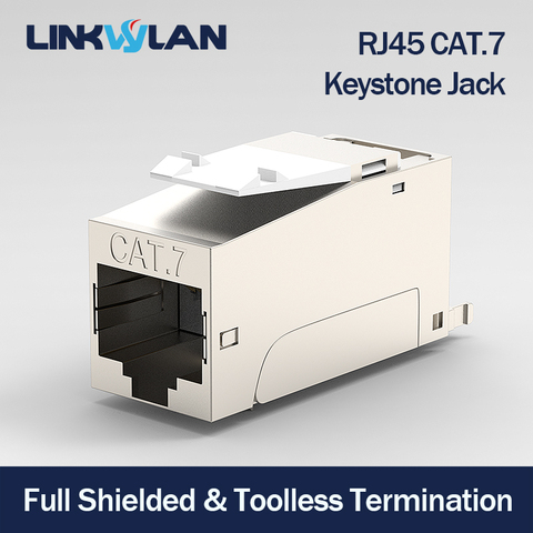 Premium Qualité-CAT.7 Plein Blindé Keystone Jack RJ45 à LSA, Connexion sans Outil, compatible pour Cat.6A/Cat.6 Systèmes ► Photo 1/6