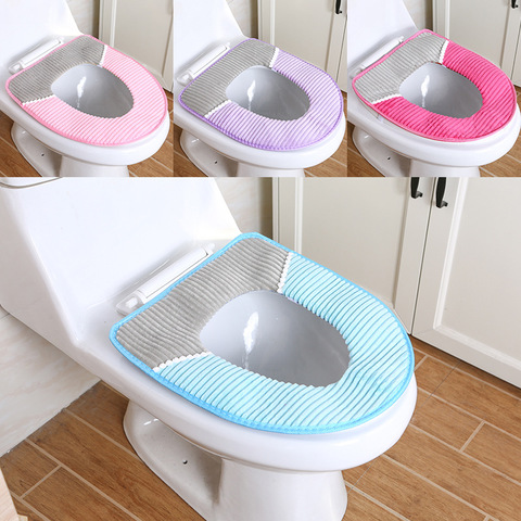 Coloré chaud siège de toilette couverture WC tapis épais lavable velours coussin toilette couverture Closestool tapis siège Case décor à la maison ► Photo 1/6