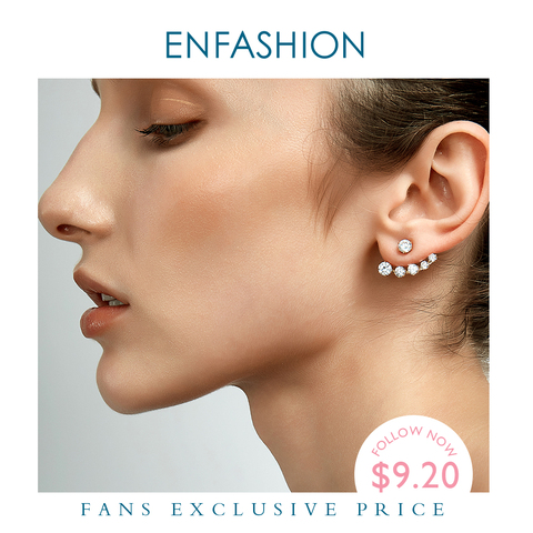 Enfashion-boucles d'oreilles en cristal pour femmes, bijoux en acier inoxydable, couleur or, pierre zircon, vente en gros, E5208 ► Photo 1/6