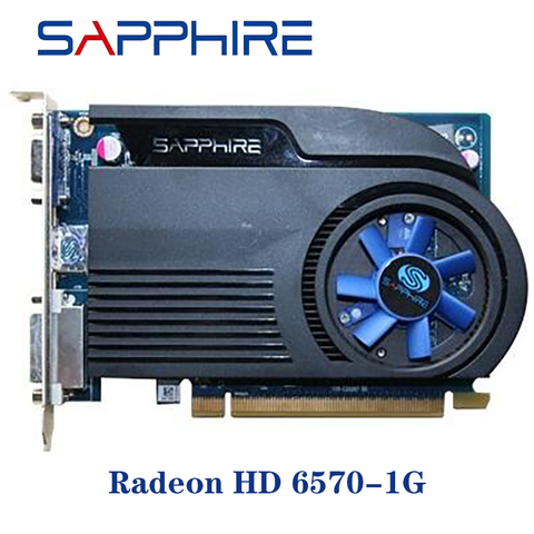 Utilisé saphir cartes vidéo HD6570 1GB DDR3 AMD carte graphique GPU Radeon HD 6570 ordinateur de bureau pour carte AMD carte HDMI ► Photo 1/4