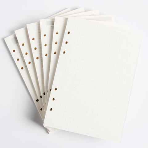 Classique 6 trous cahier relié intérieure papier core/remplissage communications intérieures: ligne, grille, points, liste, mensuel quotidien hebdomadaire planificateur A5 A6 ► Photo 1/6