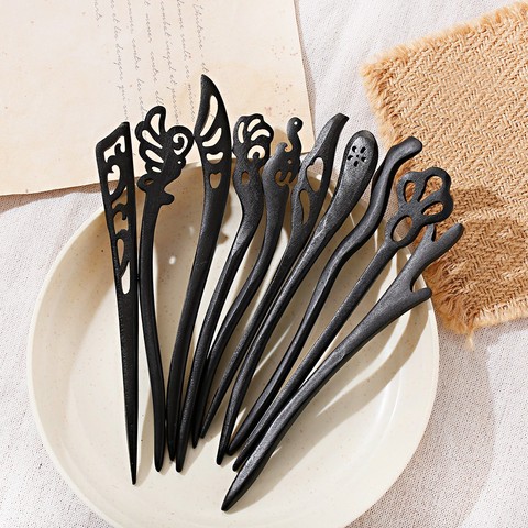 Baguettes Style chinois en bois, accessoires pour cheveux rétro, épingles à cheveux pour femmes, épingles à cheveux, couvre-chef, coiffure de mariage ► Photo 1/6