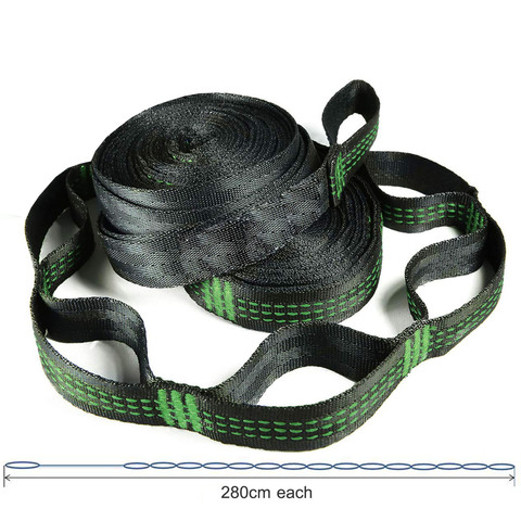 Sangles et ceintures de hamac 2 pièces, cordes Extra solides et légères et résistance à la rupture de 600 lb, pas de Polyester extensible ► Photo 1/6