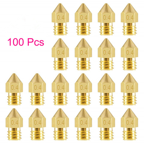 Buse filetée en laiton pour imprimante 3d, 100 pièces, 0.3 0.2 0.4 0.5mm 1.75mm MK7 MK8, tête de Filament, 3.0mm mm ► Photo 1/6