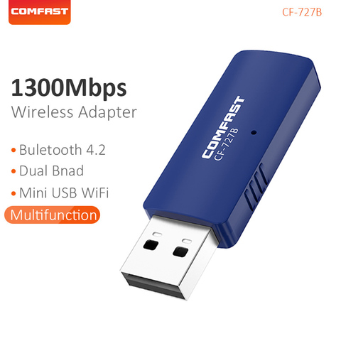 Adaptateur WiFi USB double bande sans fil haute vitesse 1300Mbps, carte réseau récepteur WiFi 2.4G 5GHZ, bluetooth 4.2, RTL8822BU ► Photo 1/6