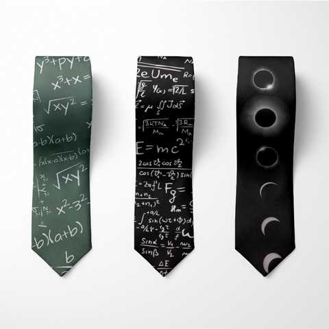 Hommes mode numérique équation 3D imprimé cravates 8cm noir créatif nouveauté cravate pour hommes Unique fête mariage accessoires ► Photo 1/6