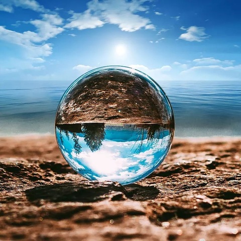 Grande boule de cristal en verre Transparent, boule de Photo arc-en-ciel porte-bonheur, boule de décoration ► Photo 1/6
