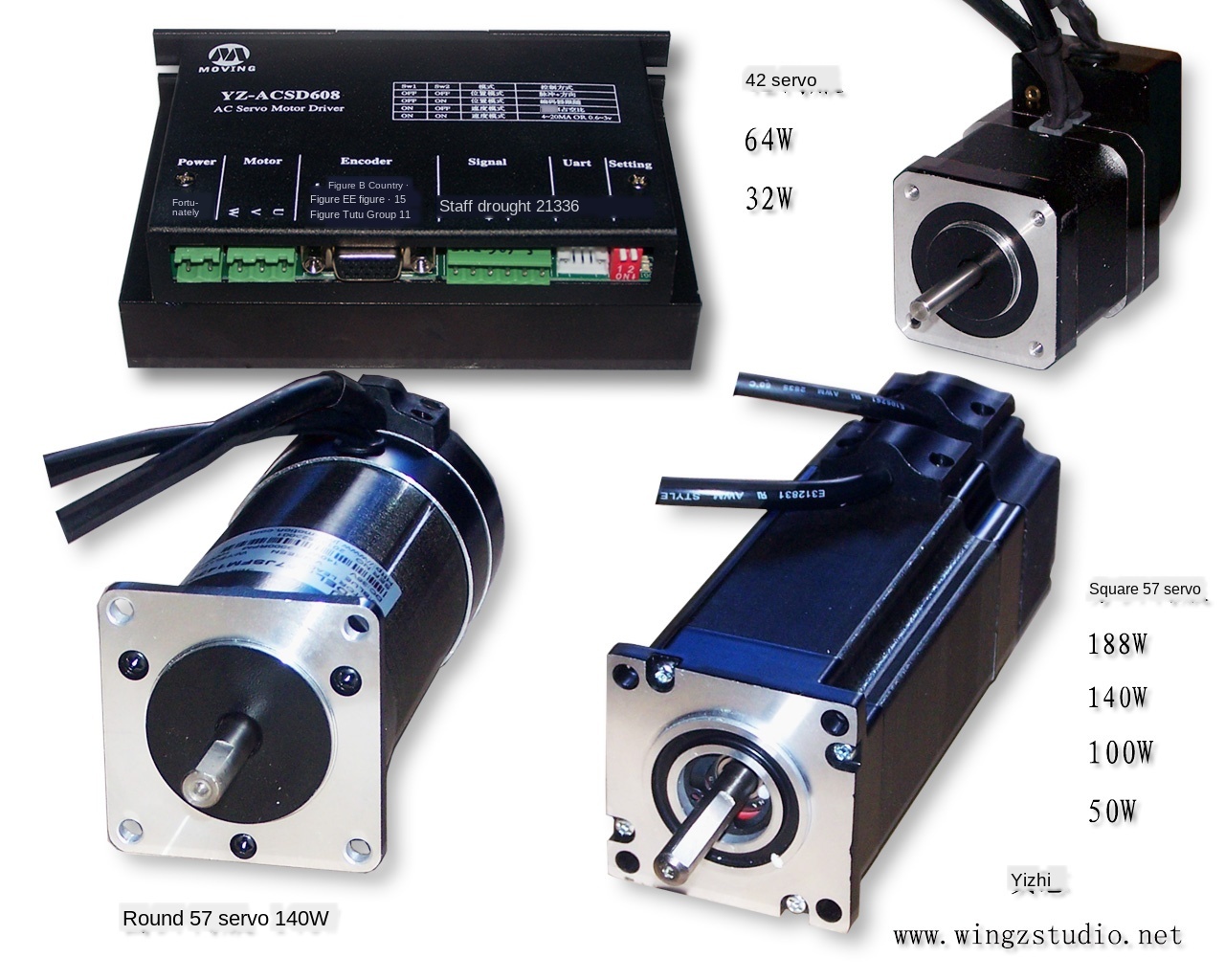Servomoteur sans balais 57 (50w 100w 140w 188w) / 42 (32w 64w), servomoteur DC, pilote AC, Machine à graver ► Photo 1/1