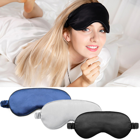 Masque pour les yeux en soie imitée douce pour femmes, bandeau oculaire, Portable, voyage, sieste, sommeil ► Photo 1/6