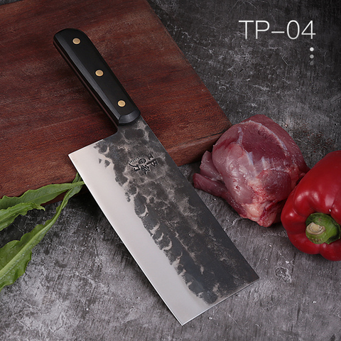 DENGJIA couteau forgé en acier au carbone, couteau à trancher de haute qualité couteau de Chef fait à la main ► Photo 1/6