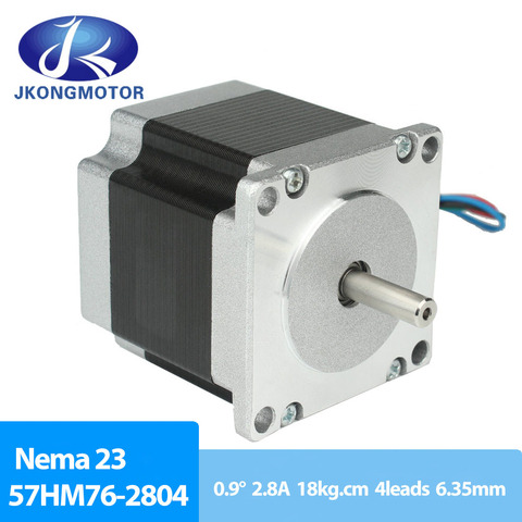 Jkongmotor NEMA 23 Moteur pas à pas 0.9 deg 4 conduit 2.8 UN 1.8 N.m 76 mm Longueur Moteur Pas À Pas pour cnc kit 3D Imprimante ► Photo 1/4