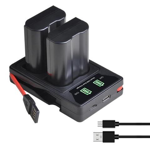 EN-EL15 EN EL15 EN-EL15A Batterie + LED Intégré Chargeur Double USB pour Nikon D500 D600 D610 D750 D7000 D7100 D7200 D800 D800E D810 ► Photo 1/6