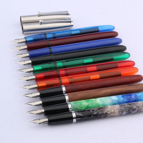 Jinhao – stylo à plume classique 51-A, en acier inoxydable, en plastique Transparent, papeterie acrylique, fournitures scolaires et de bureau pour étudiants ► Photo 1/6
