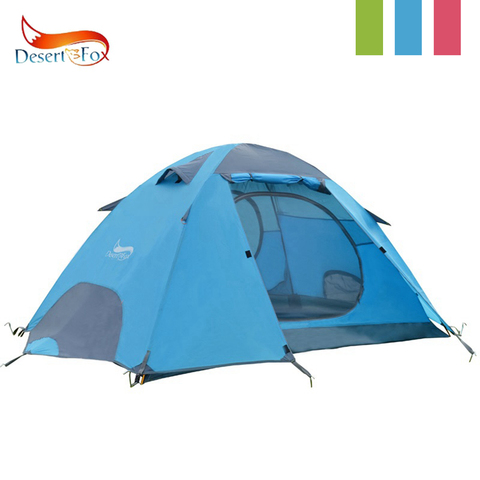 Desert & Fox tente légère 3 saisons Camping en plein air randonnée tentes avec sac de transport 2-3 personnes Double couche sac à dos tente compacte ► Photo 1/6