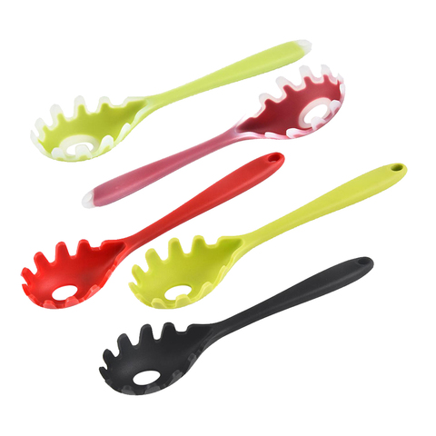 Silicone pâtes nouilles cuillère pâtes Scoop passoire nouilles Spaghetti louche fente cuillère Nylon passoire cuisine Gadget écologique ► Photo 1/6