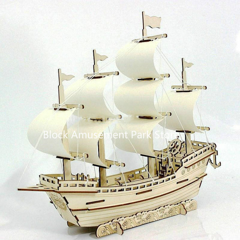 3D bateau en bois Puzzle jouets apprentissage bâtiment Robot modèle bricolage bateau à voile avion Puzzle avion cadeau enfants voiture jouet pour les enfants ► Photo 1/1