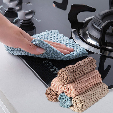 Chiffons nettoyants en microfibre, chiffons Anti-graisse efficaces pour la cuisine, serviette de nettoyage Super absorbante pour la maison ► Photo 1/6