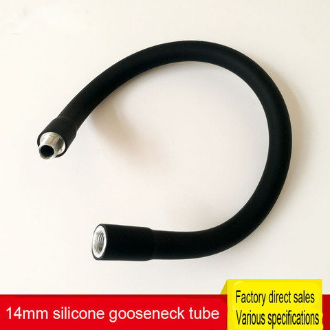 Tube à col de cygne Flexible M14 led, bricolage mâle + femelle, tuyau en métal noir universel, Tubes en serpentin en métal enduit de Silicone ► Photo 1/1