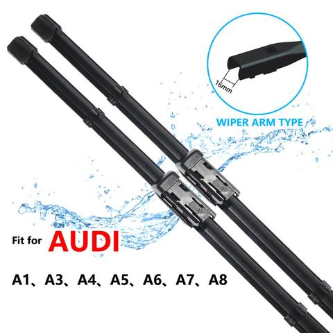 Essuie-glace avant pour voiture, accessoire pour Audi A1 A3 A4 A5 A6 A7 A8 8x8V B8 B9 8T C7 4G RS7 4G8 4K8 D4 D5 ► Photo 1/6