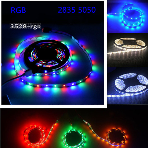 Bande lumineuse Led rgb, SMD 2835/5050, 12V, 60 diodes/M, 10M, 5M, 4M, 3M, 2M, 1M, étanche, flexible ► Photo 1/6