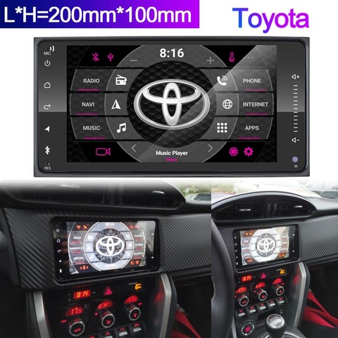 TOYOTA emblème logo 2din universel Android 9.0 voiture Radio accessoires lecteur voiture multimédia pour toyota COROLLA yaris CAMRY RAV4 ► Photo 1/6